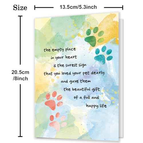 IDU Pet Sympathy Card for Dog Cat,Loss of Dog Cat Sympathy Gift,Pets Memorial Gifts,Pet Loss Sympathy Gift,Pets Bereavement Gifts with Heartfelt Healing Message Design