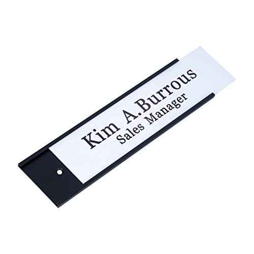 Personalized Office Name Plates Aluminum Hot Printing Custom Office Wall or Desk Name Plates 2" x 8" (Input-Texts)