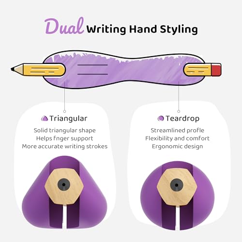 ELETIUO Multicolor Silicone Pencil Holder Grips for Kids & Adults, Ergonomic Dual-Head Design
