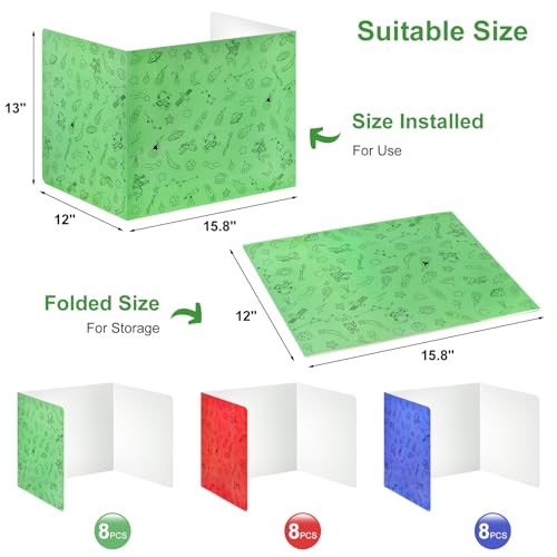 Ubenic 24-Pack Desk Dividers for Students – Privacy Shields for Classrooms, Foldable Cardboard Table Folders