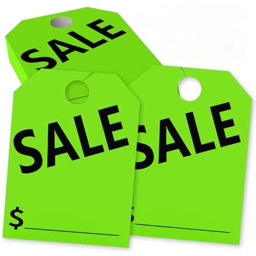 120 Pack Sale Tags, Green Double-Sided Hanging Car Mirror Tags, 8.3 x 11.2 Inches for Sale Sign Car, with Hook Design for Auto Dealership Supplies & Vehicle Lots