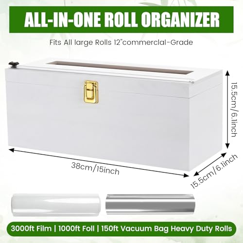 12 Inch Plastic Wrap Dispenser with Cutter & Roller for Foil
