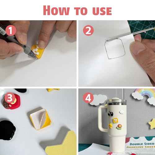 25 Sheets Clear Double Sided Adhesive Tape - Heavy Duty Sticky Crafts Tape Sheets for DIY Art, Tumbler Wrapping, Home Decoration, Scrapbooking (Strong & Removable)