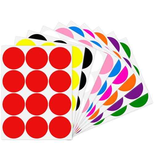 2 Inch Removable Stickers Large Colored Dot Stickers Big Waterproof Round Circle Labels Easy Peel Off for Boxes £¬240 PCS