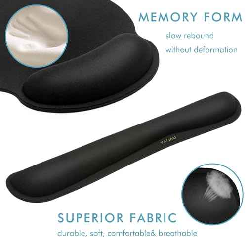 Ergonomic Mouse Pad with Wrist Rest Premium Memory Foam Keyboard and Mouse Wrist Rest Pads Set- for Comfortable Typing &Wrist Pain Relief (Pack of 4)