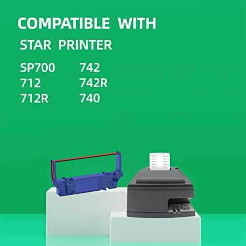 24 Pack Compatible Ribbon Replacement for Star Printer Ribbon SP700 SP-700 RC700 RC-700 Use with SP700BR RC700BR SP712 SP712R SP717 SP742R SP747 SP740 Printer (Black and Red)