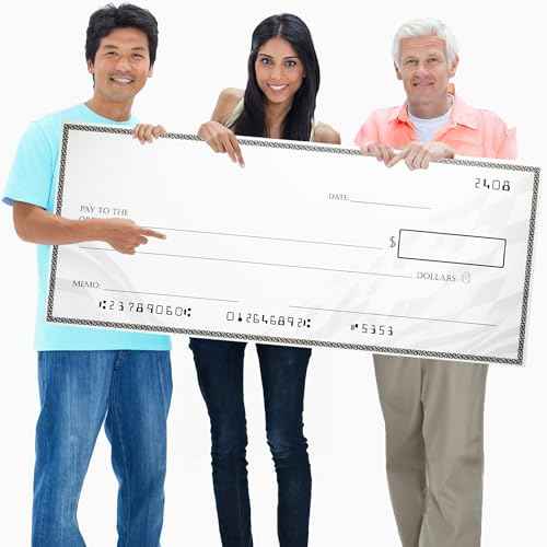 Giant Check (38 x 16 inches) - Big Checks for Presentations, Awards, Donations, Ceremonies and Events