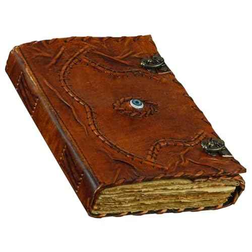 Hocus Pocus Book of Spells Hocus Pocus Spell book Prop Hocus Pocus Gifts Halloween Decorations Decor Leather Journal Writing Book Of shadow Best Hocus Pocus Gifts For Men And Women (13x10 Inch, Brown)