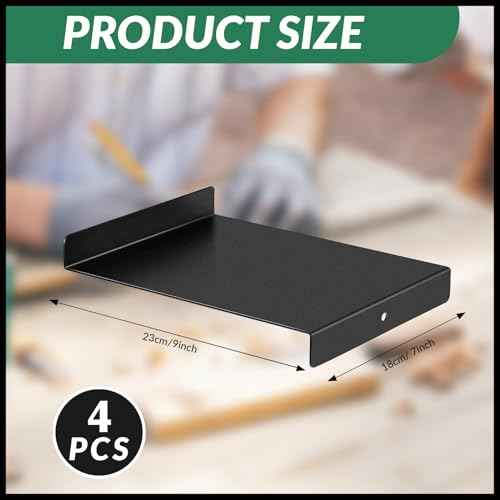 Suzile Bench Hook Metal Inking Plate Linoleum Printmaking Block Stop Ink Plate Printing Supplies Linocut Carving Tools for Block Printing Wood Carving, 9 x 7 x 1 Inches(4 Pcs)
