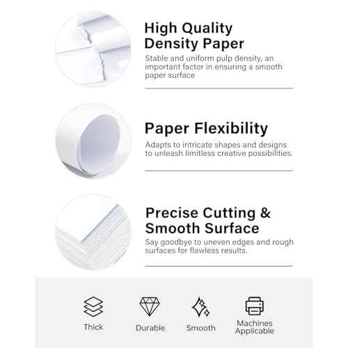 White Cardstock 8.5 x 11, 40 Sheets Card Stock, 75 LB/200 GSM Thick Copy Paper, Cardstock Printer Paper for School & Office Supplies, Art, Watercolo, Craft, Drawing, Invitations, Menus, DIY Cards