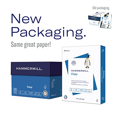 Hammermill 8 Ream Printer Paper, 20 lb Copy, 8.5 x 11, 4000 Sheets, 92 Bright, Made in USA