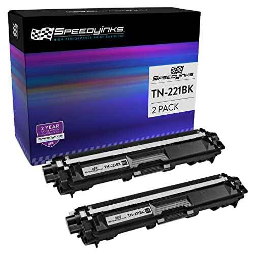 SPEEDYINKS Compatible Toner Cartridge Replacement for Brother TN221 TN221BK TN 221 TN-221 to use with HL-3140CW HL-3150CDN HL-3170CDW HL3170CDW MFC-9330CDW HL-3180CDW MFC-9130CW Printer (Black,2 Pack)