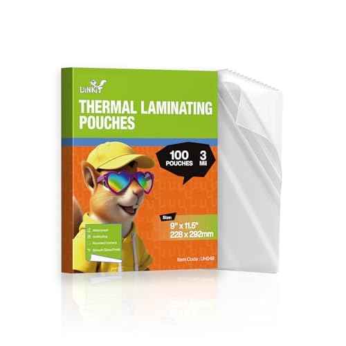 Uinkit 3Mil Thermal Laminating Pouches, 100-Pack Bulk Letter Size (8.5x11 Inches) - Value Pack for Small Business, Restaurants, Offices - Crystal Clear, Laminating Sheets for Laminator Machine
