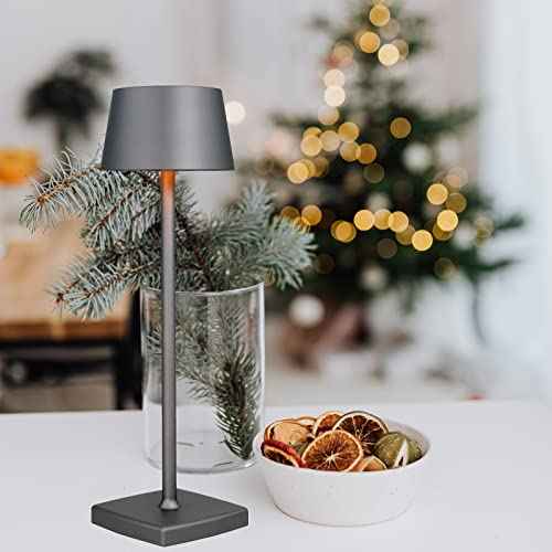 Rechargeable led Cordless Table Lamps, Aluminum, dimmable,Suitable for Indoor and Outdoor Lighting Grey