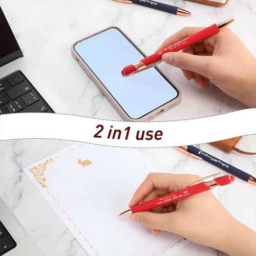 Fumete 42 Pcs Christian Ballpoint Pens Bulk Sunday School Gift for Church Stylus Pens with Inspirational Bible Verse Quote Touch Screen Sunday School Baptism Party Favor, Black Ink(Bright Color)
