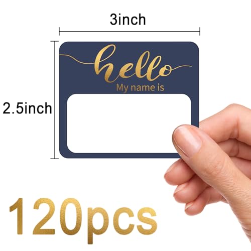 120 Pcs Gold Foil Name Tag Stickers - Classroom, Office & Party Labels