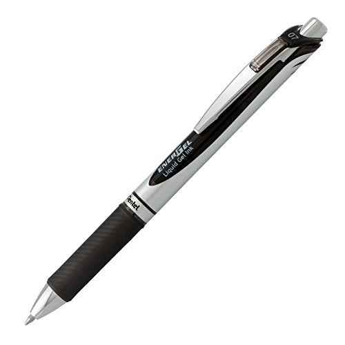 Pentel EnerGel RTX Retractable Liquid Gel Pen, (0.7mm), Medium Line, Metal Tip, Black Ink, Pack of 2 (BL77BP2A)