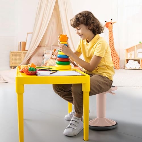 GIANTEX Adjustable Wobble Stool for Classroom & Office Seating - Peach Pink 24"