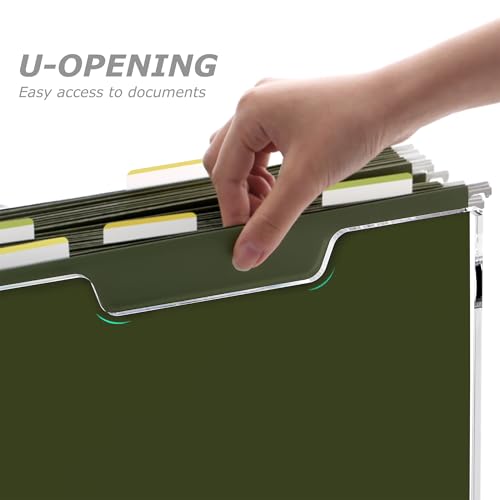DINGHUO Hanging File Box, Letter Size Acrylic Hanging File Organizer, Clear Portable File Storage Box with Handle, File Folder Holder for Desk Home Office School -1 Pack