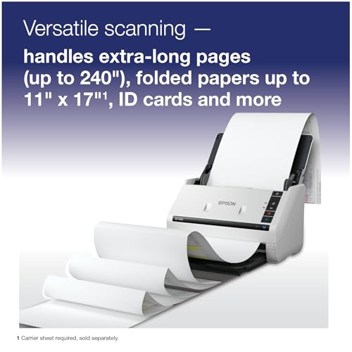 Epson DS-530X Color Duplex Desktop Document Scanner with 45ppm, 100-Page ADF, USB, Twain & ISIS Drivers