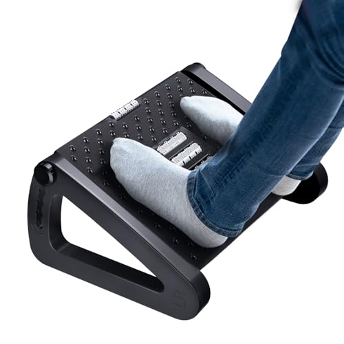 ZLMHYYM Black Six-Height Adjustable Foot Rest Under Desk