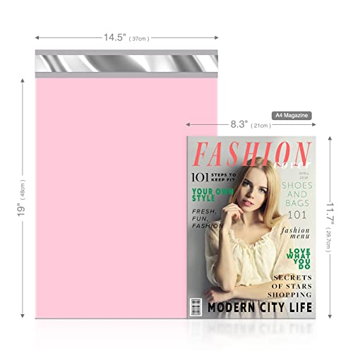 Fuxury Light Pink Poly Mailers 14.5x19 Inch, 50 Pack Shipping Bags for Small Business