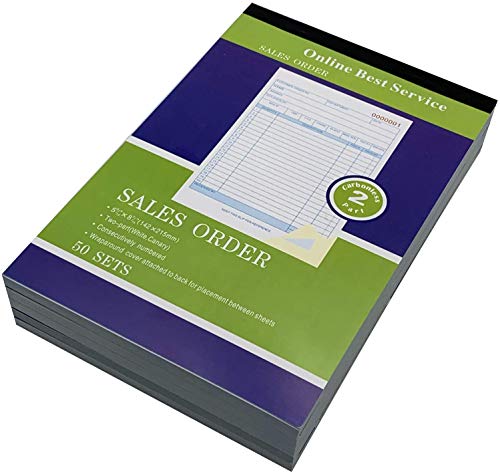 20 Pack Large Sales Order Book 5.5 x 8.5 in Carbonless Duplicate Receipt 2-Part