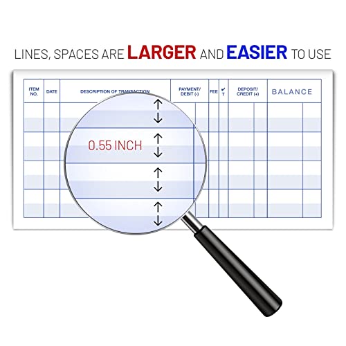 Ramist 10 Pcs Larger Lines Check Registers for Personal Checkbook 2024-2026 – 3 x 6" 26 Pages, 232 Large Lines
