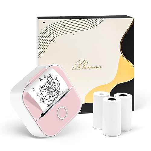ASprink T02 Sticker Printers with 3 Paper Rolls, Sticky Note Printer for Study&DIY Fun, Pocket Printer Compatible with Phone & Tablet