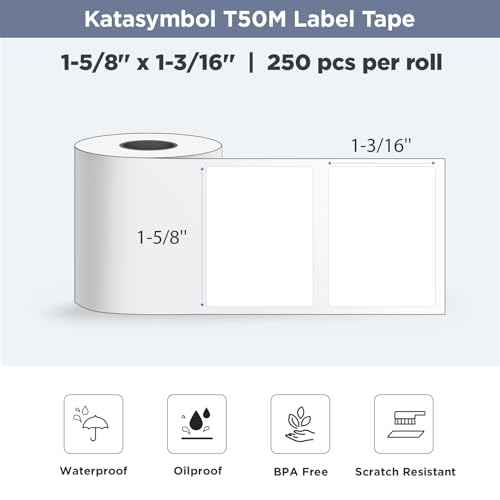 SUPVAN T50M Series Label Maker Tape, 8 Rolls 1.57'' ¡¿ 1.18'' (40mm ¡¿ 30mm) 250 Labels/Roll Genuine Laminated Thermal Label Tape, Waterproof Oilproof Highly Adhesive Auto Detect Labels, Black on White
