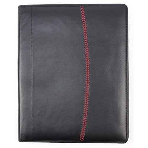 Rawlings Leather Baseball Stitch Padfolio, Black