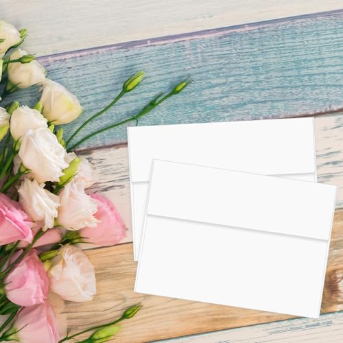 Ouzoustate 100 Pack White A2 Envelopes 4.375x5.75 Inch Invitation Envelopes