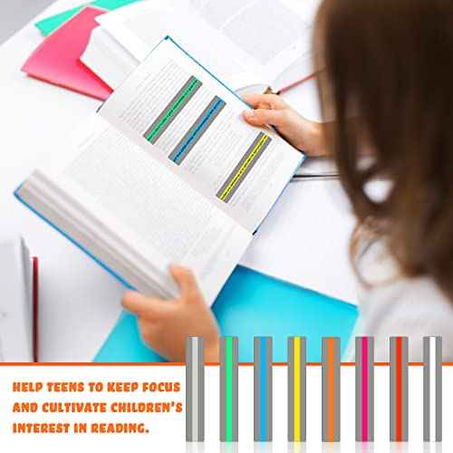 Yexiya 100 Pack Guided Reading Strips Line Reader Highlight Strips Overlay Highlight Bookmarks Help with Dyslexia for Student Classroom Teacher Supply Kids Children(Multicolor)