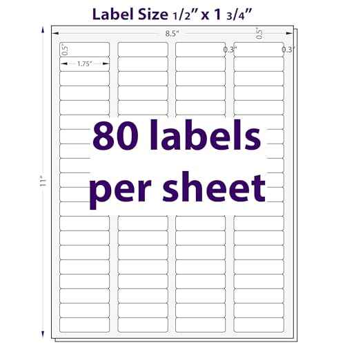 1/2" x 1-3/4", 25 Sheets, 2000 Return Address Labels for Laser & Inkjet Printers, Letter Size