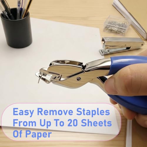 TDYBASE 2-Pack Staple Remover, Ergonomic Blue - Quick & Easy Paper Quicker, Office/School