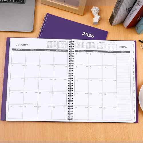 2026 Monthly Planner - Monthly Planner/Calendar 2026, JAN. 2026 - DEC. 2026, 9'' x 11'', 2026 Planners with12-Months, Month Tabs - Purple