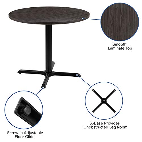 Emma + Oliver Rustic Gray 36-inch Round Conference Table - Office Meeting