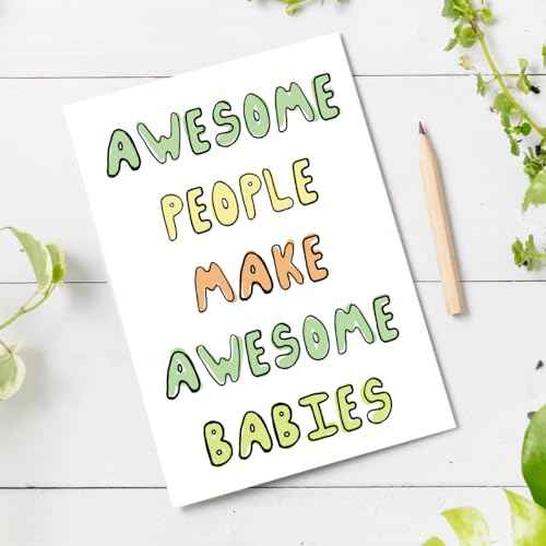 UUEFKTN Cute Baby Shower Card Gift for New Mum Dad Friend Him Her, Funny New Baby Arrival Expecting Card for Women Men, Congratulations Pregnancy Gift
