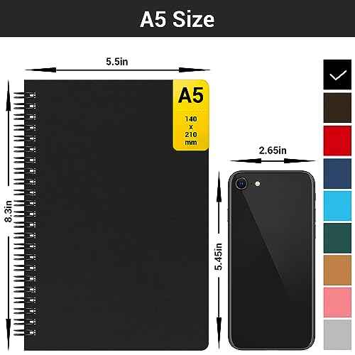 EUSOAR Spiral Notebook College Rule, A5 24 Packs 5.5"X8.3" 120 Pages Lined Travel Writing Notebooks Journal, Memo Notepad Sketchbook, Students College Office Business Diary Book Journal-3 Colors