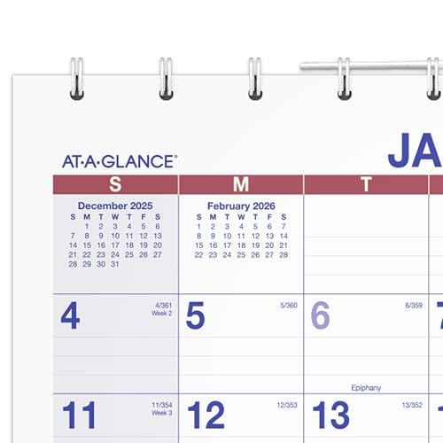 AT-A-GLANCE 2026 Wall Calendar, 12" x 26.5", Large, Three-Month, Move-A-Page (PMLF112826)