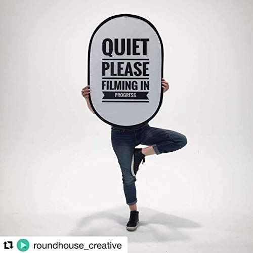 Large "Quiet Please Filming in Progress" Double-Sided Collapsible Reflective Sign - For Studio, Office, On-Location & Business Use - Ideal for Recording, Filming & Camera Crews - Large Size 24¡± x 36¡±