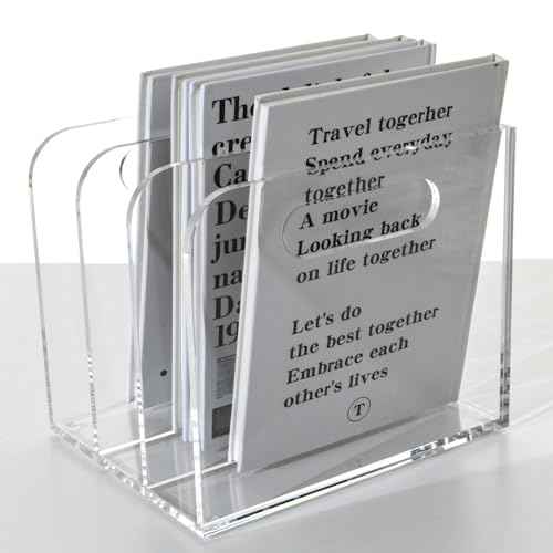 Clear Acrylic Organizers - 3 Vertical Compartments Acrylic Folder Organizer & File Organizer, Desk Document Storage Bins for Magazines, Binders - Multipurpose Home Office Desk Organizer