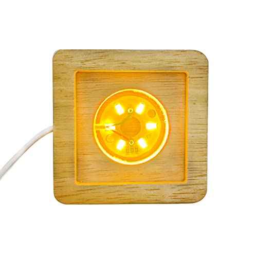 DESHINTKE Real Dandelion Glowing Cube Eternal Flower Paperweight with Luminous Base (Cube)