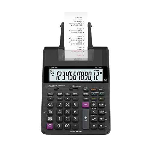 Casio HR-170RC Printing Calculator, Black, 2.6" x 6.5" x 11.6"
