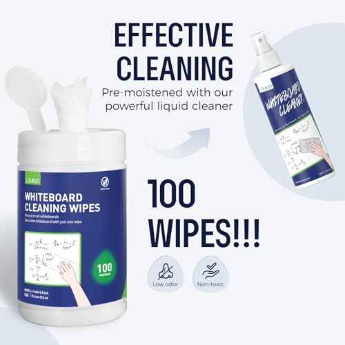 Loukin Whiteboard Cleaning Wipes, Dry Erase Board Cleaning Wipes, Non-toxic White board Wipes, 100 Wipes per Canister