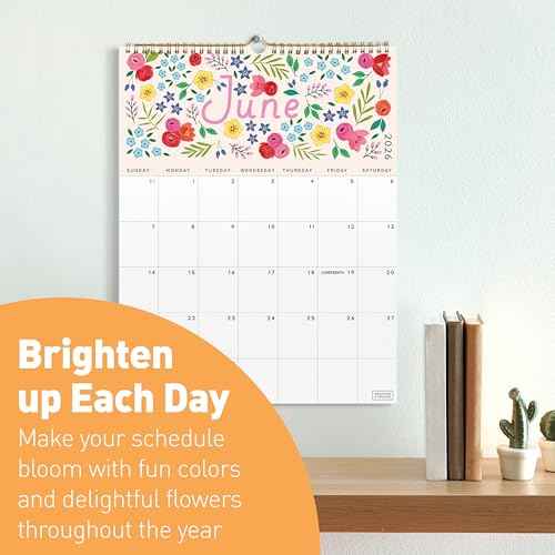 S&O Five Color Floral Wall Calendar from July 2025-Dec 2026 - Tear-Off Monthly Calendar - 18 Month Academic Wall Planner - Hanging Organizer to Track Anniversaries & Appointments - 13.5"x10.5¡±in