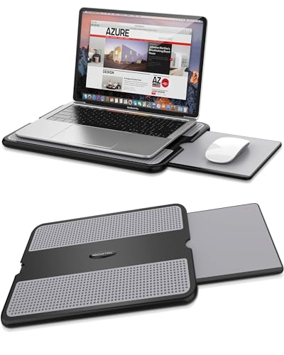 AboveTEK Portable Laptop Lap Desk with Retractable Mouse Pad, Heat Shield, Non-Slip Surface