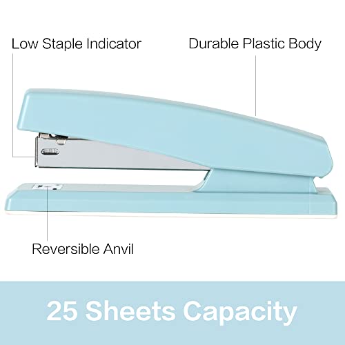 Deli Stapler, Desktop Stapler, Office Stapler, 25 Sheet Capacity, Includes 1000 Staples and Staple Remover, Blue