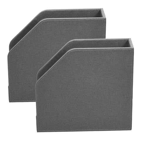 MobileVision Executive Grey Cloth Fabric Vertical File Holders - 2 Piece Combo