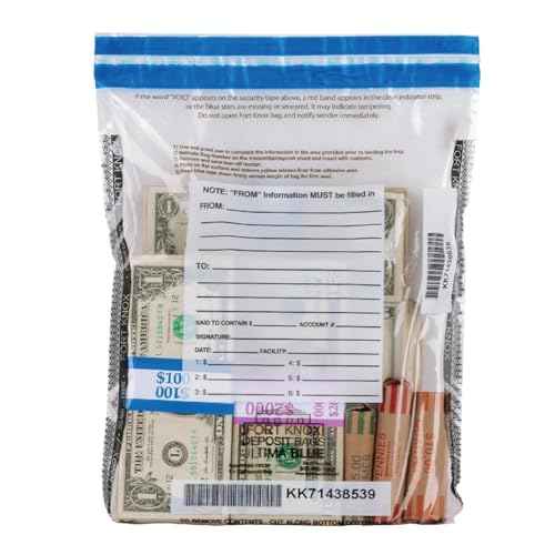 BankSupplies Ultima Blue Tamper-Evident Clear Deposit Bags 9W x 12H Pack of 100 with Advanced Security Detection Features